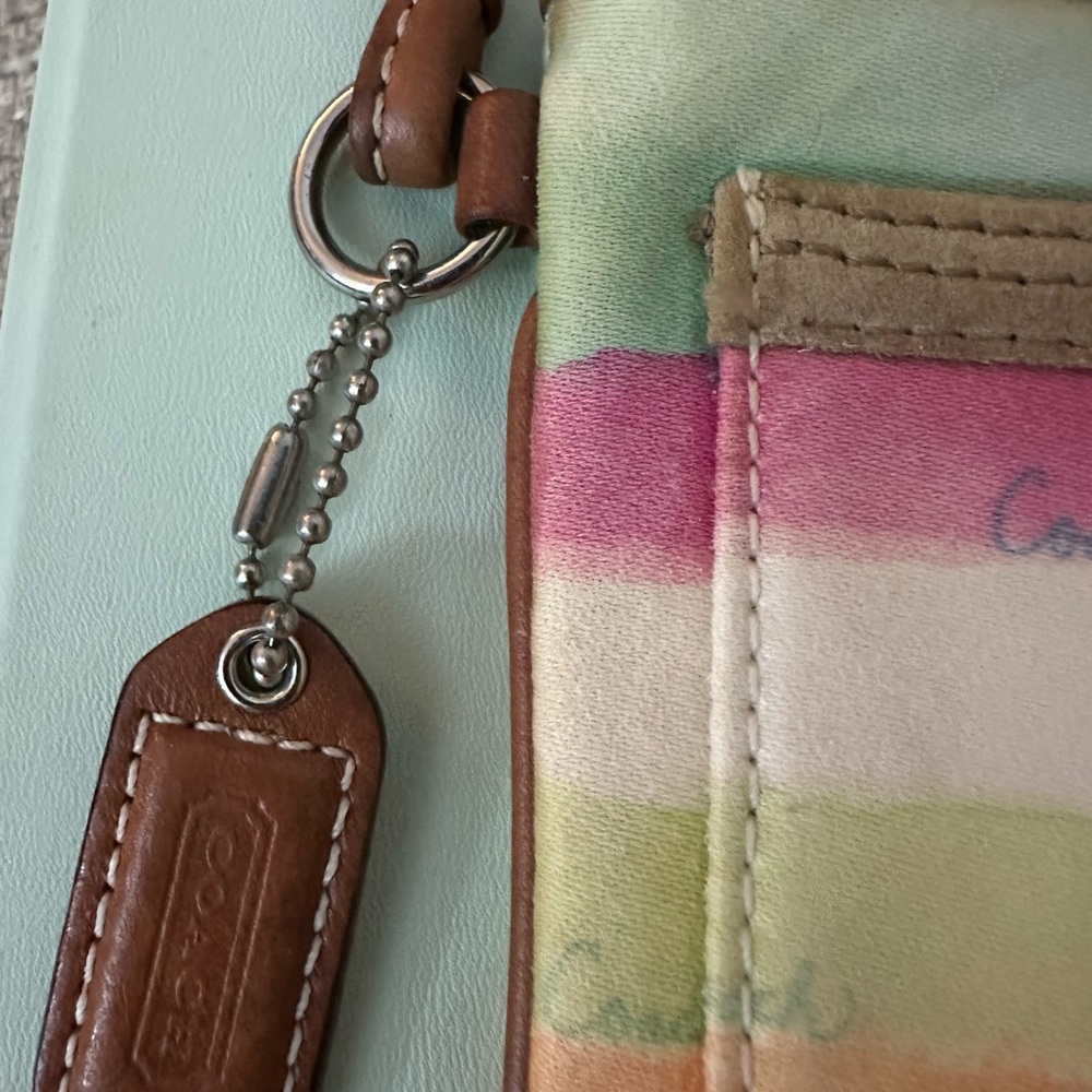 Coach Hampton Watercolor Wristlet • Vintage Pastel Resort Pouch • Beach Vacation - Picture 7 of 16